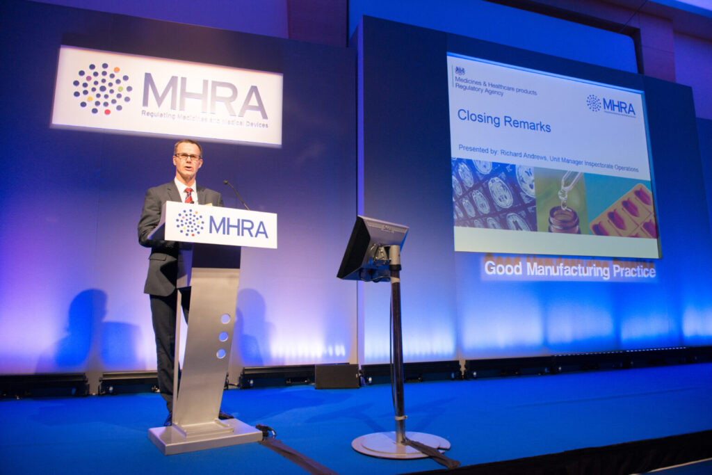 Richard Andrews Speaking at the MHRA GMDP Symposium 2015 – Image Credit to MHRA
